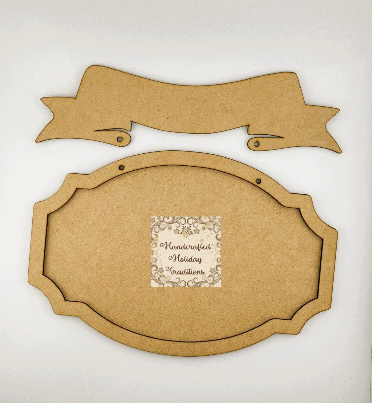 Laser Cut MDF, Hanging Plaque, Banner, Sign, Panel, Blank, Base, with overlay frame, 3 piece, Decoupage, Mixed Media, Crafts
