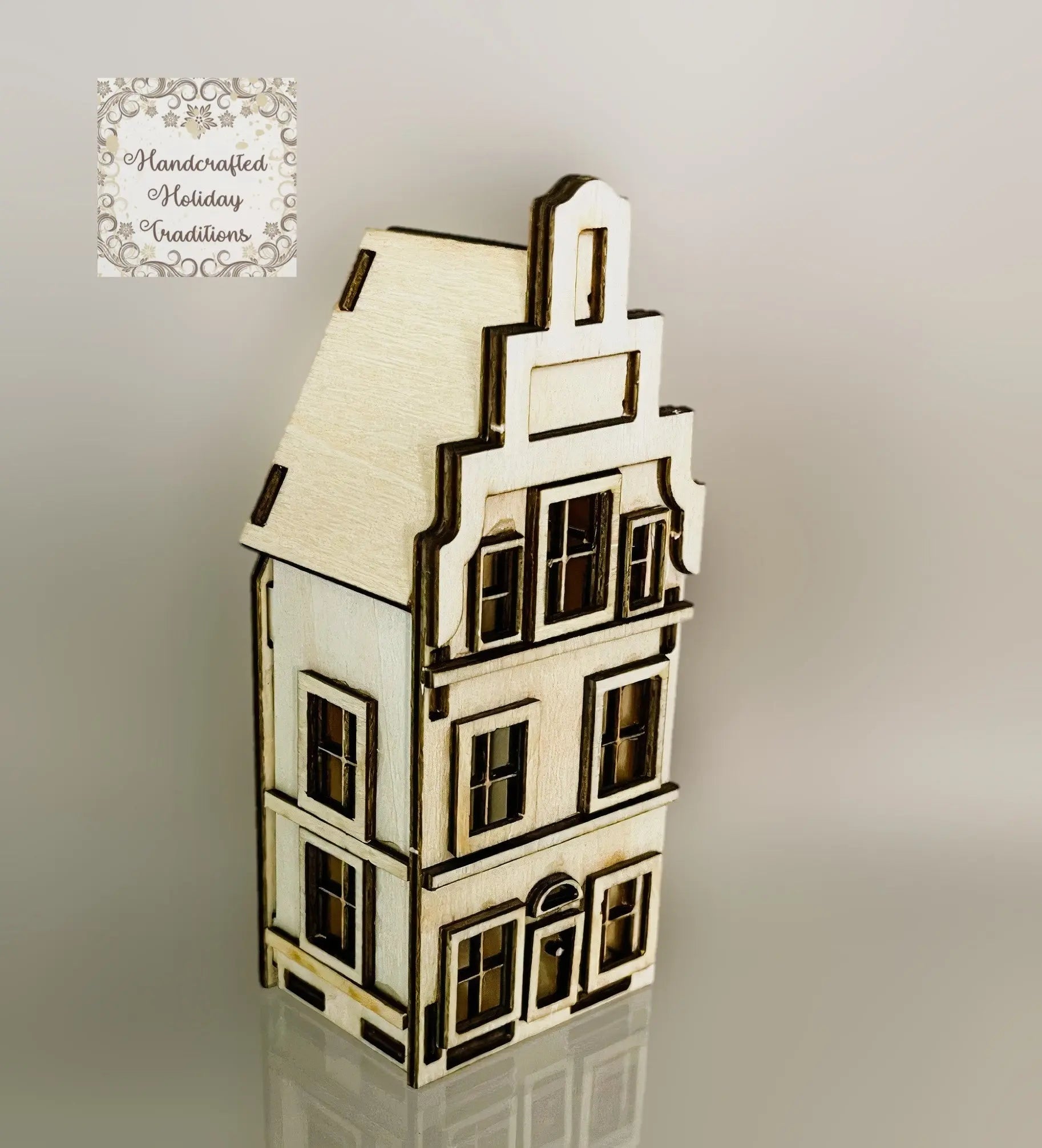 Laser Cut, Birch Wood, Miniature Tenement Village Houses, Buildable, Blanks, Mixed Media, Crafts, Paintable, 5 Options Handcrafted Holiday Traditions
