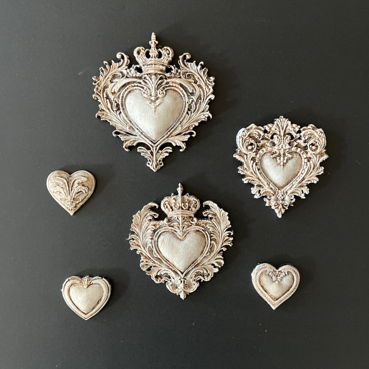 Laser Cut, MDF, Vintage Style LaBlanche Castings, Hearts, Backing, Ornaments, Blank, Base, Decoupage, Mixed Media, Crafts