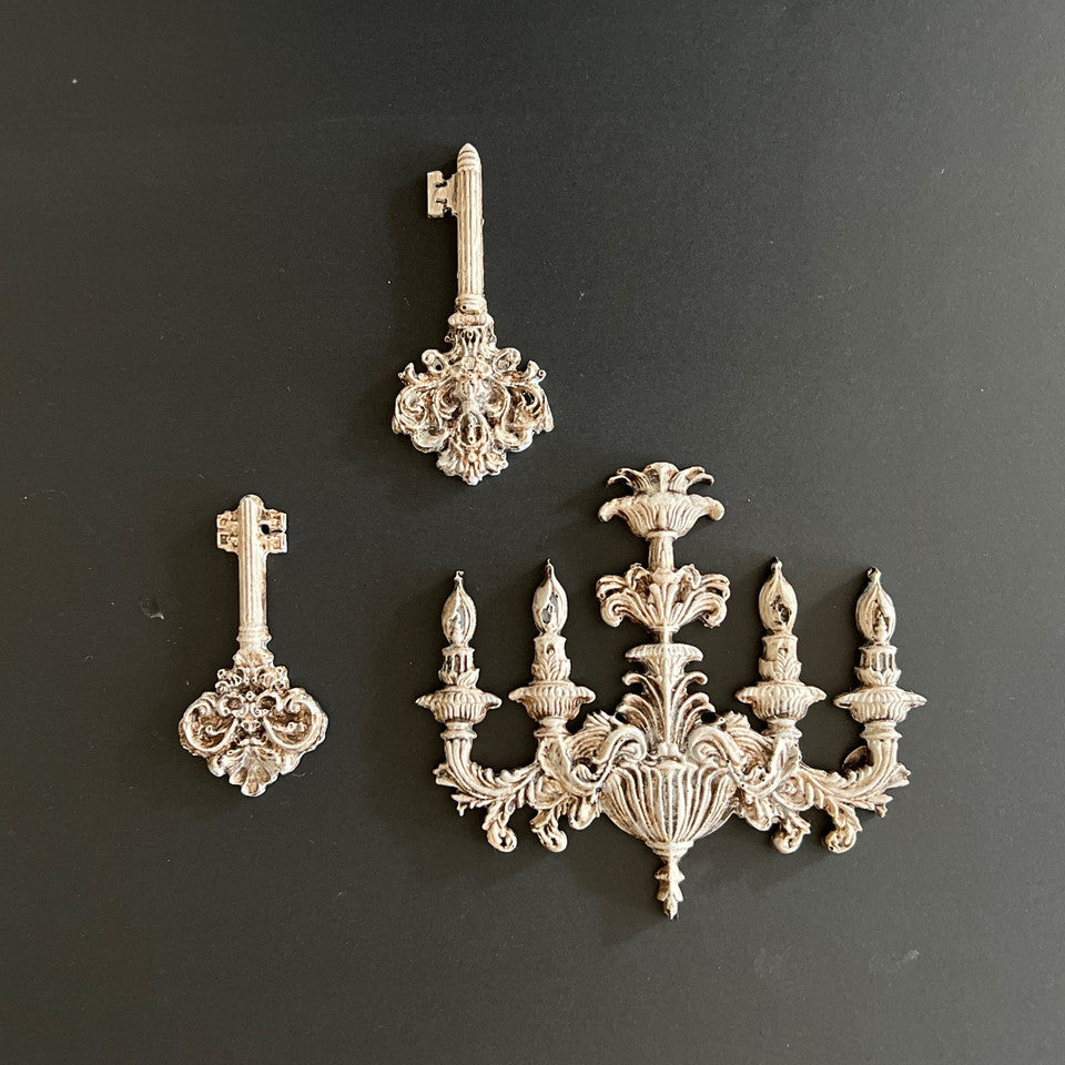 LaBlanche, Silicone Mould, Mold, Limited Ed, 2025, Chandelier, Keys, Vintage, Victorian, Food Safe, Silicone Mold, 2025 Release, LBMF118
