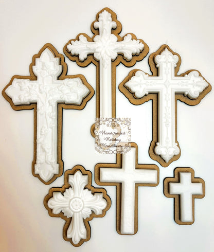 Laser Cut MDF Pendant, Cross Bases Set of 12 | Decoupage Blank Supports for Les Croix Cross Castings, Crafts, Mixed Media, Home Decorations