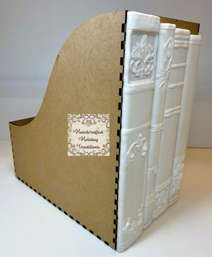 Laser Cut MDF, File, Desk, Magazine, Organizer, 5 pc, Buildable, Decoupage, Crafts, Mixed Media, IOD Bookish Castings, 5.5"w x 9"l x 9.5"h