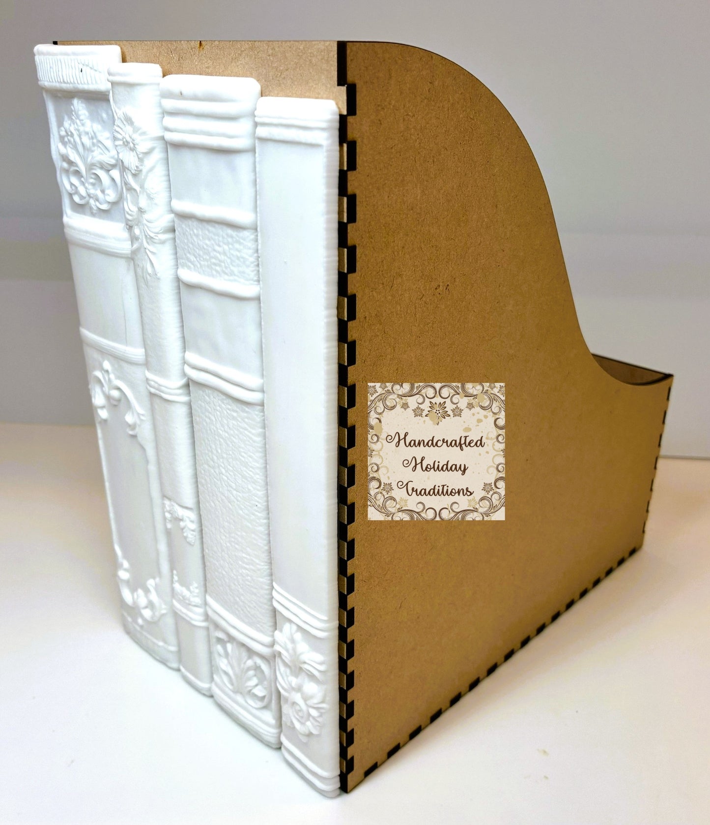 Laser Cut MDF, File, Desk, Magazine, Organizer, 5 pc, Buildable, Decoupage, Crafts, Mixed Media, IOD Bookish Castings, 5.5"w x 9"l x 9.5"h