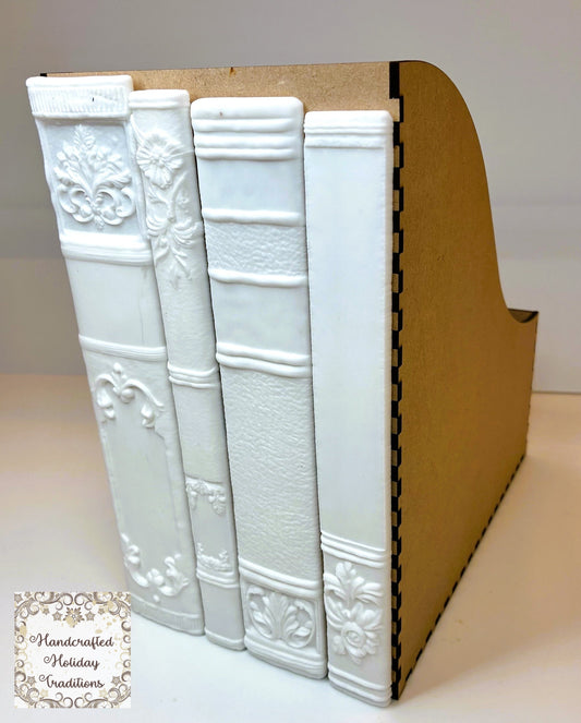 Laser Cut MDF, File, Desk, Magazine, Organizer, 5 pc, Buildable, Decoupage, Crafts, Mixed Media, IOD Bookish Castings, 5.5"w x 9"l x 9.5"h