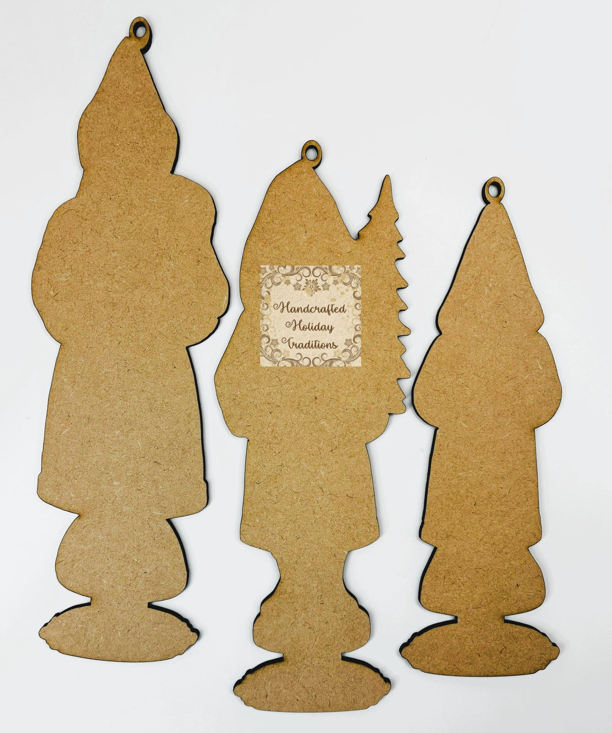 Laser Cut MDF Belsnickel Santa IOD Castings Blank Base Stands, Ornaments, Set of 3 | Decoupage, Christmas, Crafts, Mixed Media, Decorations