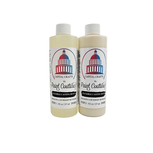 Paint Couture Flexible Casting Resin | Two-Part Urethane System for Highly Detailed, Bendable Embellishments, 4 oz each, 8 oz total