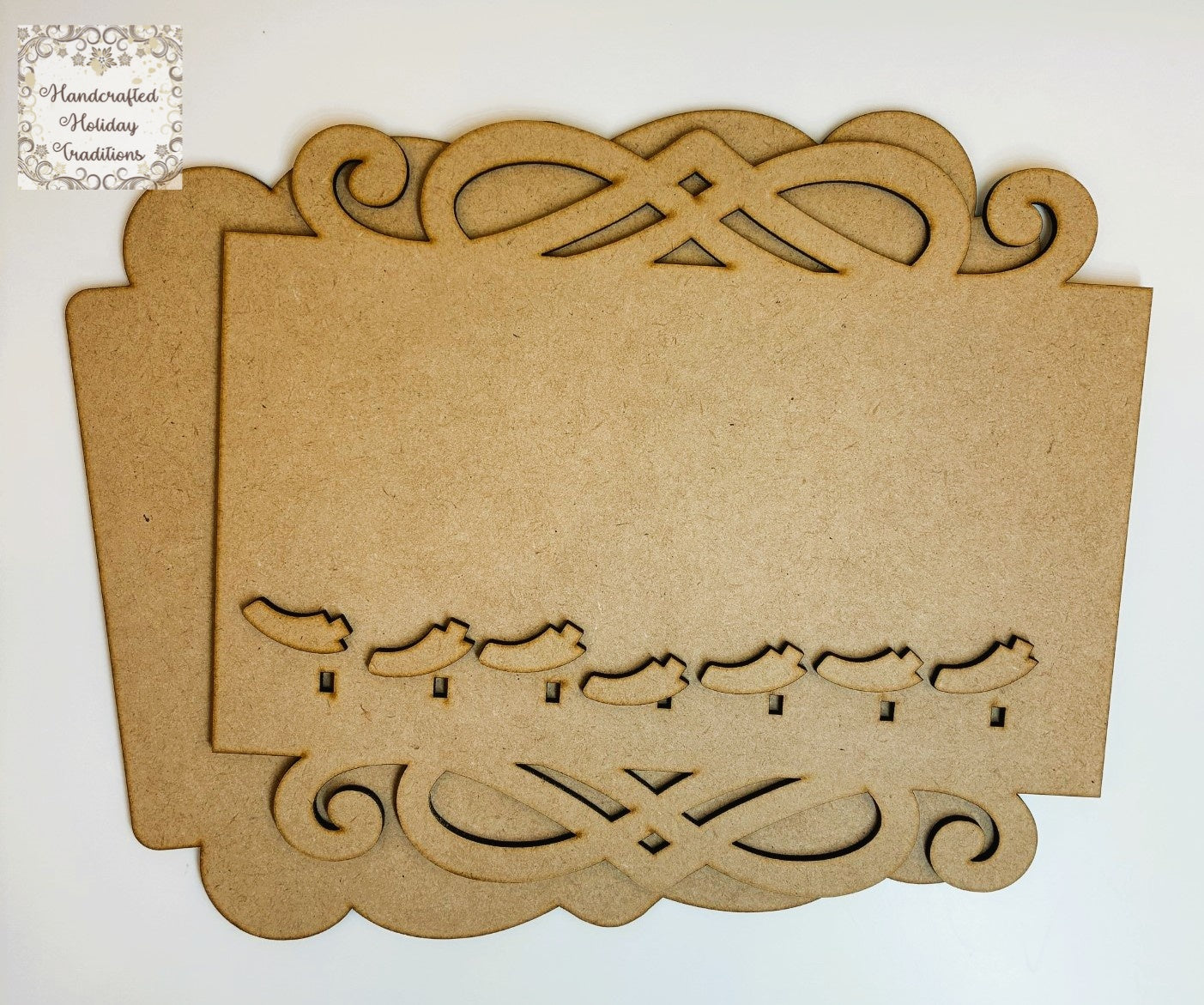 Laser Cut MDF Vintage Style Key Holder Blank Panel, Base, Plaque, Key Castings, Decoupage, Mixed Media, Crafts, 8 7/8"w x 7 1/2"h