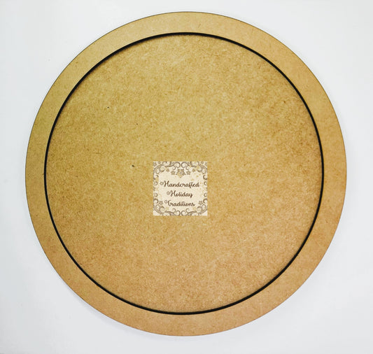 Laser Cut MDF Round Framed Panel, Unfinished Plaque for Home Decor Art, Decoupage Mixed Media, Paintable, Crafts | 10" diameter
