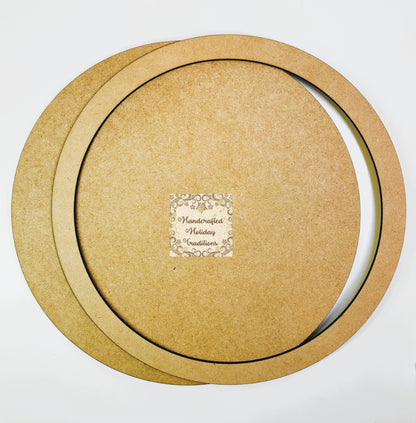Laser Cut MDF Round Framed Panel, Unfinished Plaque for Home Decor Art, Decoupage Mixed Media, Paintable, Crafts | 10" diameter
