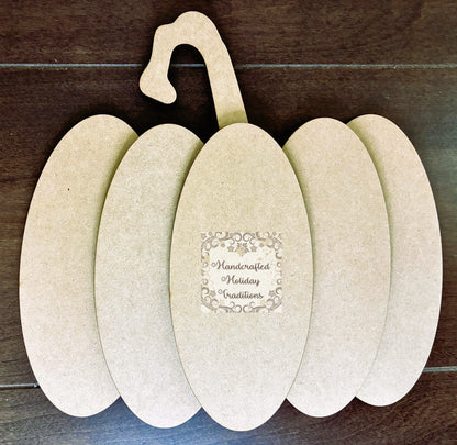 Laser Cut MDF Layered Pumpkin, Unfinished Craft Kit, 7-piece, Decoupage, Mixed Media, Crafts, Halloween, Fall, 11 1\4"w x 8"h
