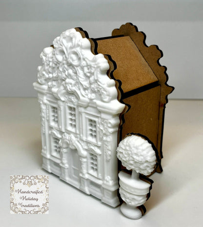 Laser Cut MDF LaBlanche Castings Houses, Trees, Set of Two, Blank Base, Decoupage, Mixed Media, DIY Crafts