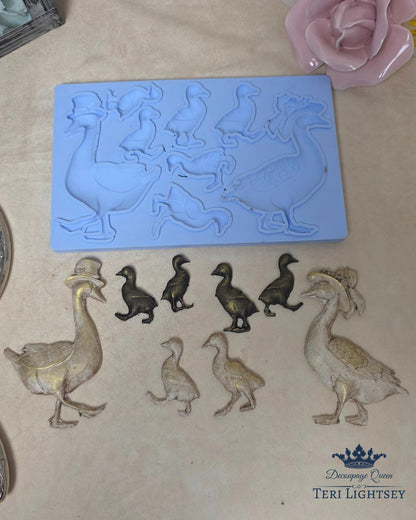 LaBlanche Silicone Mould, Limited Edition, Spring Geese, Ducks, Vintage Style, Food Safe