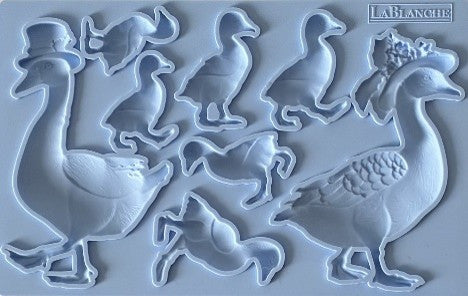 LaBlanche Silicone Mould, Limited Edition, Spring Geese, Ducks, Vintage Style, Food Safe