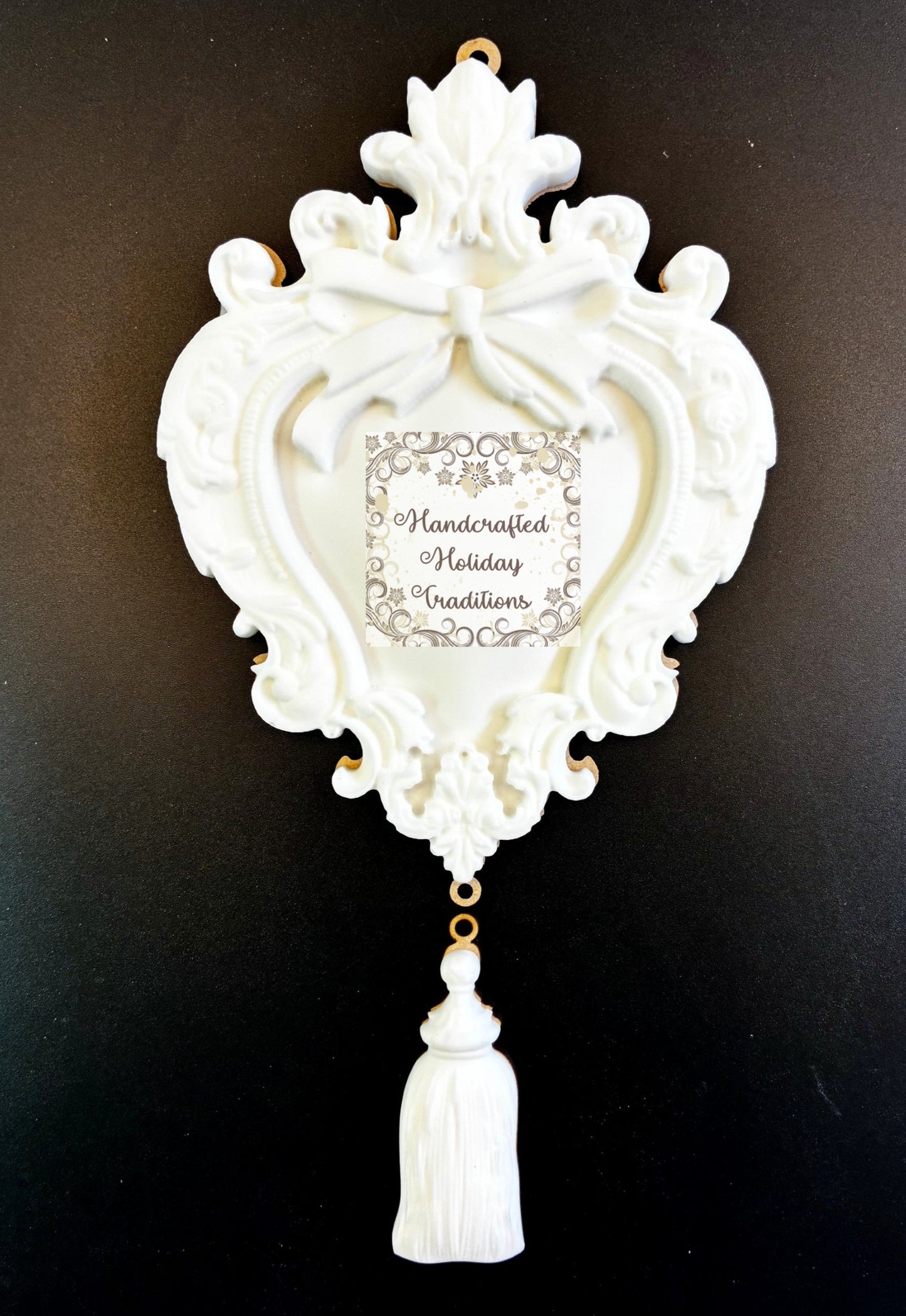 Laser Cut MDF, Unfinished Backing for the Vintage Style, LaBlanche Mould Heart Ornament, Tassel Castings, 2 pieces