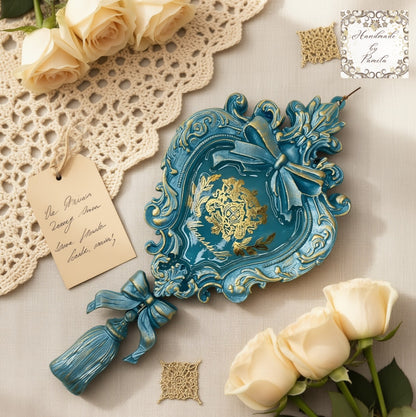 Laser Cut MDF, Unfinished Backing for the Vintage Style, LaBlanche Mould Heart Ornament, Tassel Castings, 2 pieces