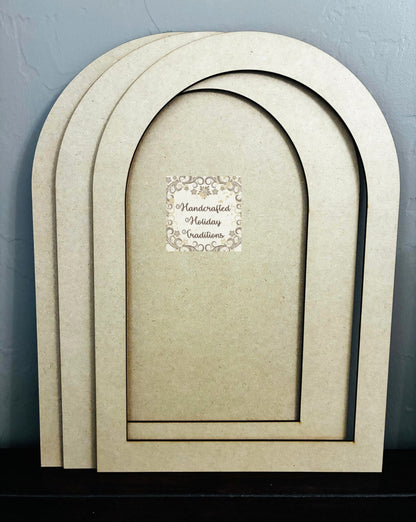 Laser Cut MDF Layered Arched Panel Blank Base Canvas for Decoupage, Mixed Media and Crafts, DIY Craft Base