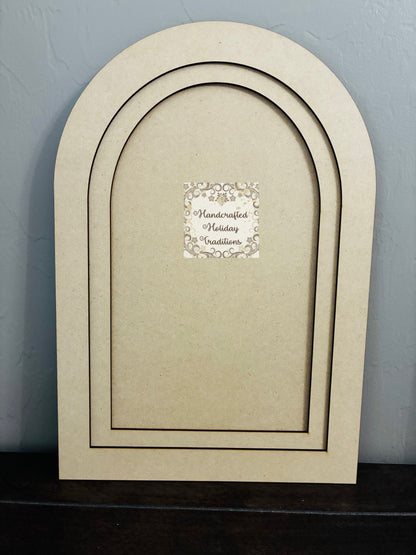 Laser Cut MDF Layered Arched Panel Blank Base Canvas for Decoupage, Mixed Media and Crafts, DIY Craft Base