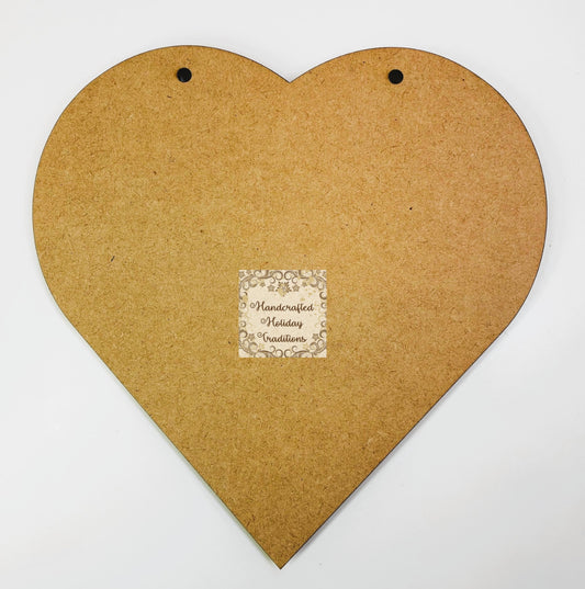 Laser Cut MDF Heart Plaque for Hanging, Decoupage Mixed Media, Paintable, Crafts | 8.5"w x 8.5"h