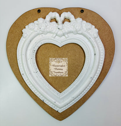 Handcrafted Hanging Heart Plaque, Shabby Chic, Pink Roses, Decoupage, Mixed Media, Wall Art, Home Decor by Pamela