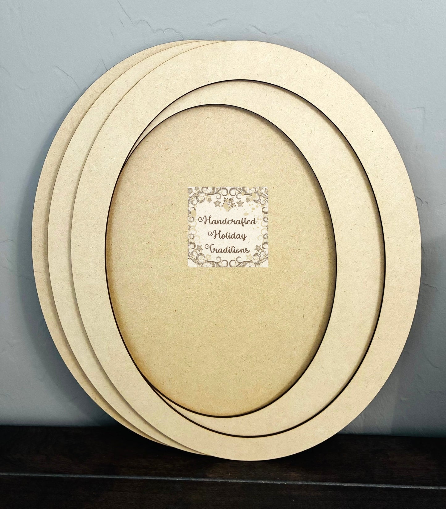 Laser Cut MDF Layered Oval Panel Blank Base Canvas for Decoupage, Mixed Media and Crafts, DIY Craft Base