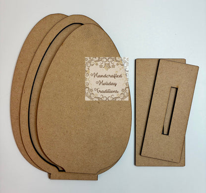 Laser Cut MDF, Standing Easter Egg, Blank, Base, Shelf Sitter,5 pc, Decoupage, Crafts, Mixed Media Handcrafted Holiday Traditions
