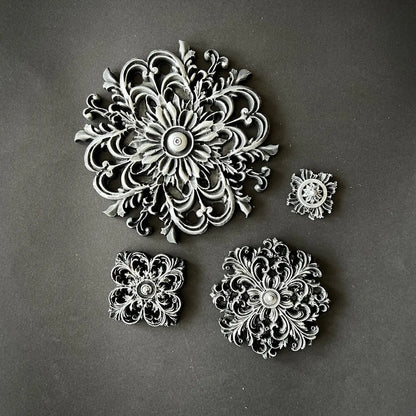 LaBlanche, Silicone Mould, Mold, Limited Edition, Round Ornaments, Emblems, Vintage Style, Food Safe, Silicone Mold, 12.7 x 20.3 cm LaBlanche