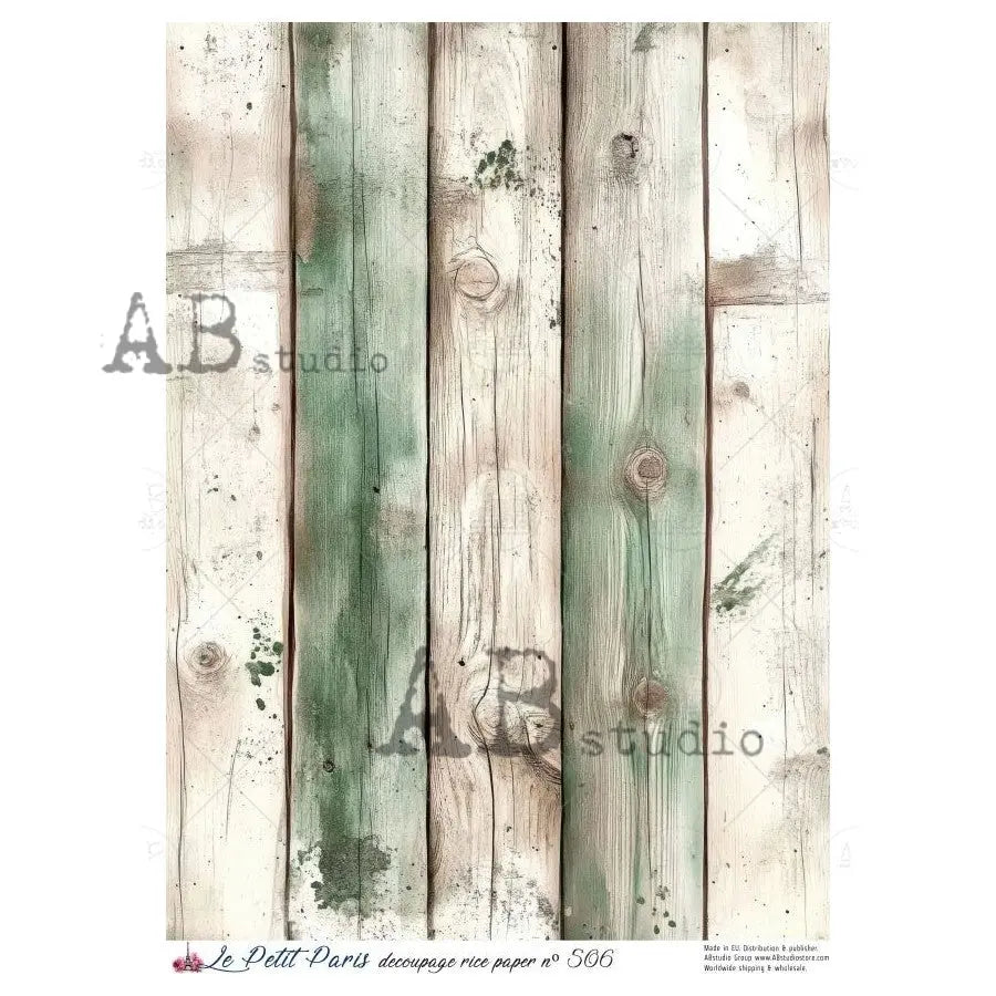 AB Studio, Rice Paper, La Petit Paris, Rustic Wood, Background, Wallpaper, A4 8.27 x11.6, Mixed Media, Decoupage, LP506 AB Studio