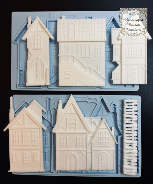 Resin Castings from the LaBlanche Silicone Moulds, Houses, Limited Edition, 6 pieces