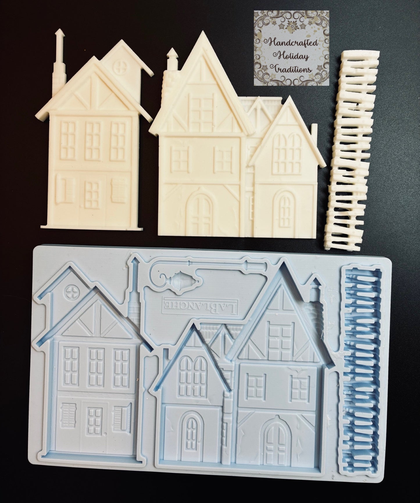 Resin Castings from the LaBlanche Silicone Moulds, Houses, Limited Edition, 6 pieces