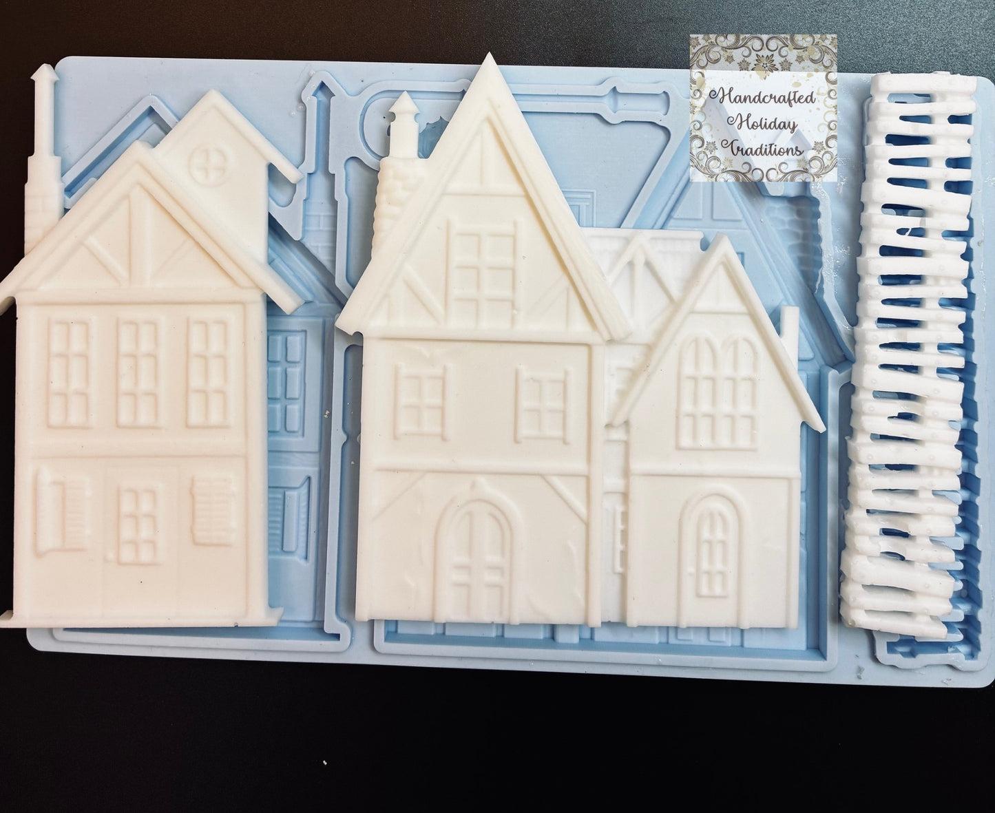 Resin Castings from the LaBlanche Silicone Moulds, Houses, Limited Edition, 6 pieces