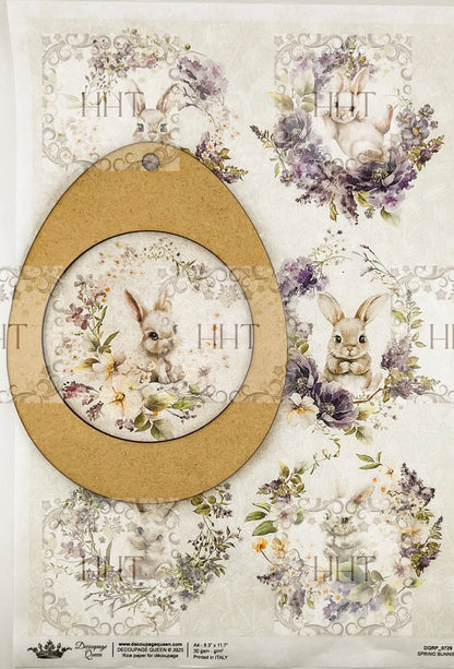 Laser Cut, MDF, Easter Egg, Blank, Base, Large Ornament, Frame Overlay, 3 pc, Crafts, Canvas, Decoupage, Mixed Media, 5 1/2" x 7" Handcrafted Holiday Traditions