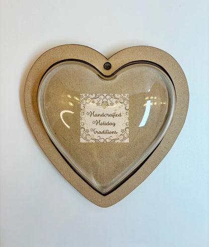 Laser Cut, MDF, Framed, Valentine Heart Ornament, Blank, Base, 2 piece, Decoupage, Crafts, Mixed Media, 5 3/4" x 5 3/4" Handcrafted Holiday Traditions