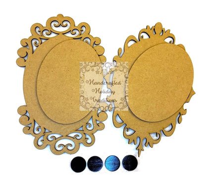 Laser Cut, MDF, Vintage Style, Refrigerator Magnets, Ornaments, with Overlay, Blank, Base, Overlay, Decoupage, Mixed Media, Crafts Handcrafted Holiday Traditions