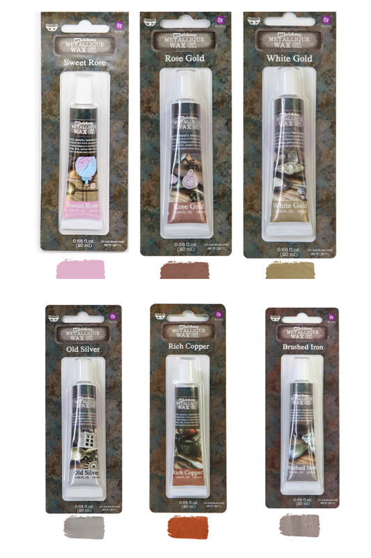 Re-Design with Prima, Decor, Art Alchemy, Metallique Wax Paste, Beeswax-based, Rose, Gold, White Gold, Copper, Silver, Iron, Brass, 20 ml