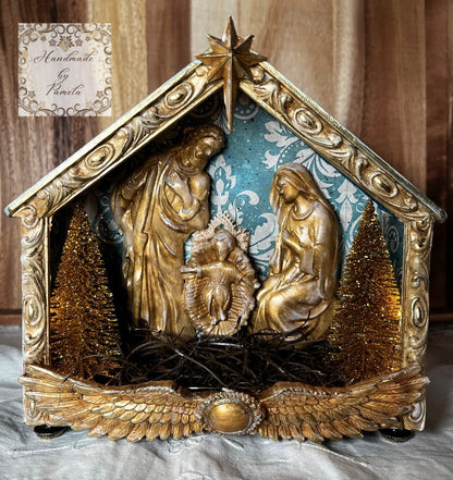 Laser Cut MDF, Nativity Barn, Nativity Scene, Shadow Box, Limited Edition, Buildable Blank Base for Decoupage, Crafts, Mixed Media, 2 sizes