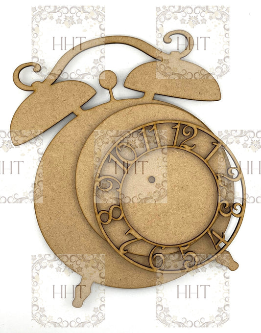 Laser Cut, MDF, Vintage Style, Clock, Blank, Base, Plaque, Ornament, 3 pc, Decoupage, Mixed Media, Crafts, 6 3/4" x 8 1/2"