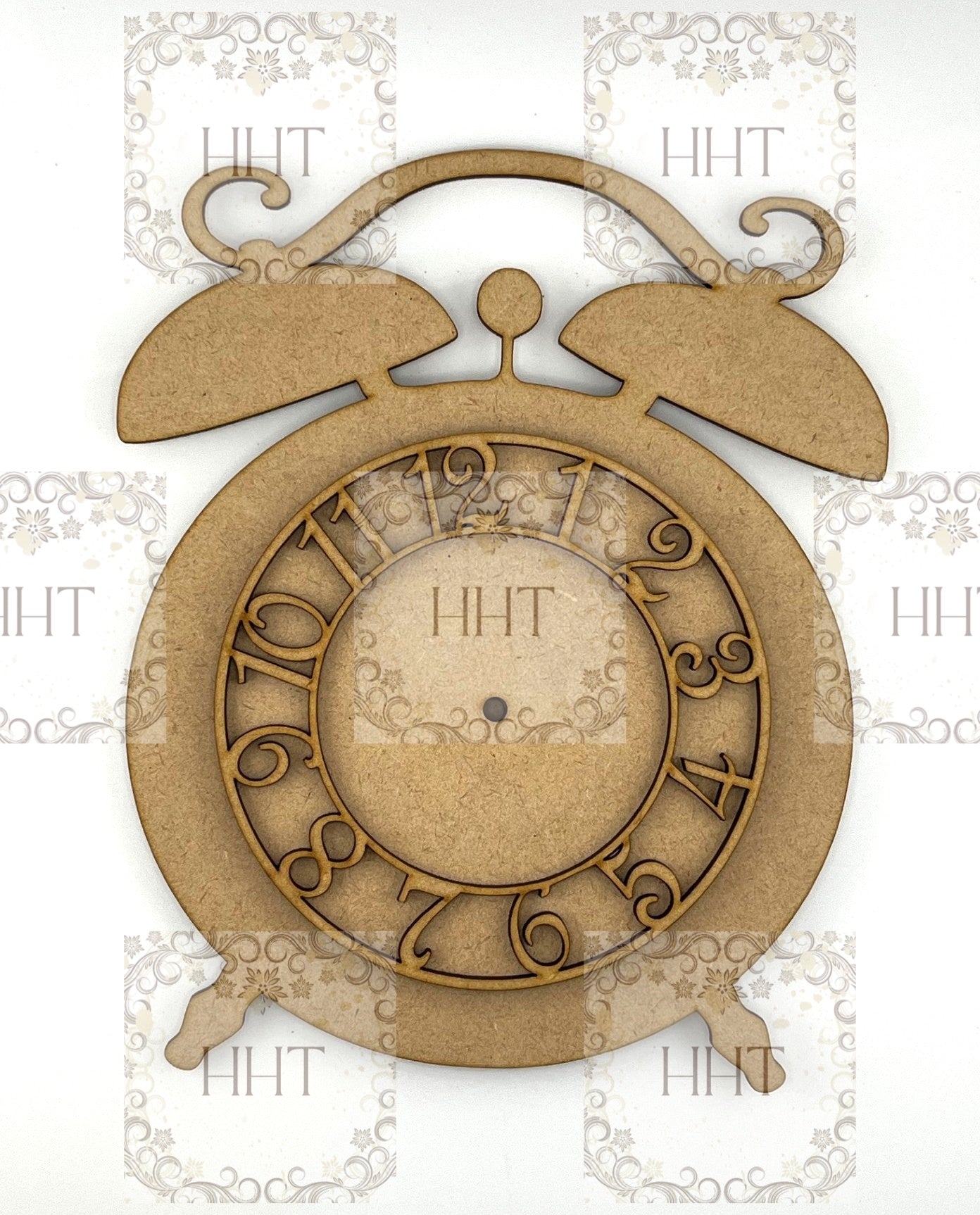 Laser Cut, MDF, Vintage Style, Clock, Blank, Base, Plaque, Ornament, 3 pc, Decoupage, Mixed Media, Crafts, 6 3/4" x 8 1/2"