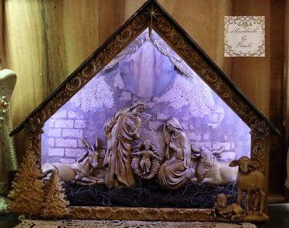 Laser Cut MDF, Nativity Barn, Nativity Scene, Shadow Box, Limited Edition, Buildable Blank Base for Decoupage, Crafts, Mixed Media, 2 sizes Handcrafted Holiday Traditions