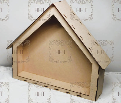 Laser Cut MDF, Nativity Barn, Nativity Scene, Shadow Box, Limited Edition, Buildable Blank Base for Decoupage, Crafts, Mixed Media, 2 sizes Handcrafted Holiday Traditions