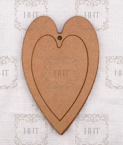 Handcrafted, Laser Cut MDF, Shabby Chic, Decoupage, Mixed Media, Pink Heart Ornament Set of 7, Vintage Style, Bunnies, Bunny Ornament Set 7 Handmade by Pamela