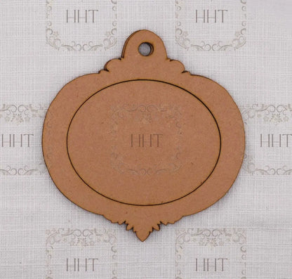 Laser Cut MDF, Christmas, Ornament, Base, Blank, Frame, Overlay, 3-piece, Decoupage, Mixed Media, Crafts, 5.5 x 5.5 Handcrafted Holiday Traditions