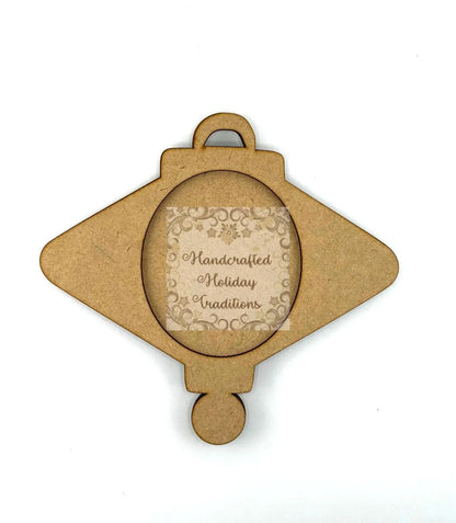 Laser Cut, MDF, Asian, Lantern Style Framed Christmas, Ornament, Base, Blank Overlay Frame 3 pc, Decoupage, Mixed Media, Crafts, 2 Options Handcrafted Holiday Traditions