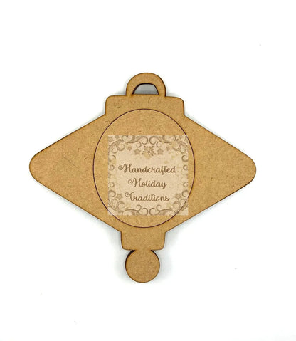 Laser Cut, MDF, Asian, Lantern Style Framed Christmas, Ornament, Base, Blank Overlay Frame 3 pc, Decoupage, Mixed Media, Crafts, 2 Options Handcrafted Holiday Traditions