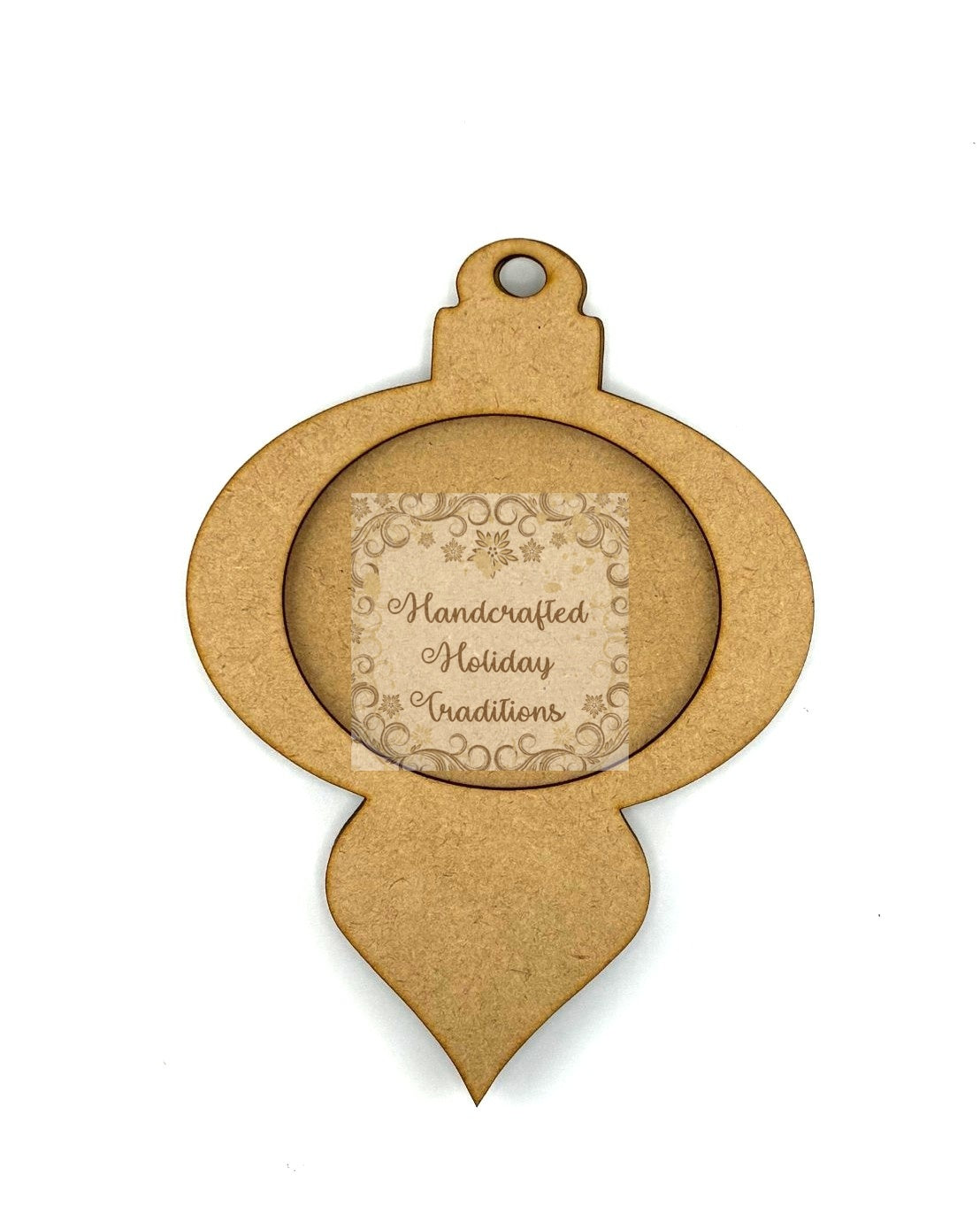 Laser Cut, MDF, Vintage Style Christmas, Pendant, Ornament, Base, Blank Overlay Frame 3 pc, Decoupage, Mixed Media, Crafts, 5"w x 7"h