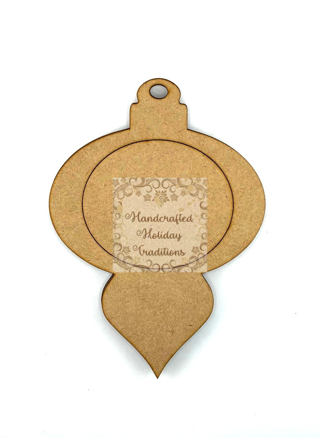 Laser Cut, MDF, Vintage Style Christmas, Pendant, Ornament, Base, Blank Overlay Frame 3 pc, Decoupage, Mixed Media, Crafts, 5"w x 7"h