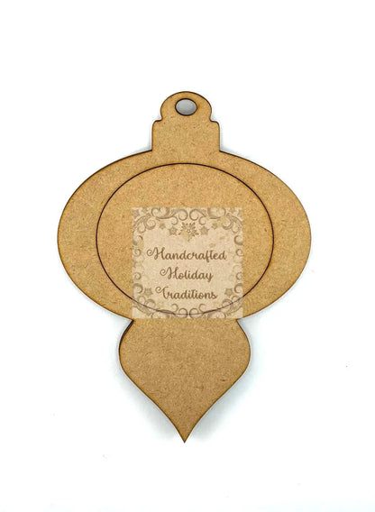 Laser Cut, MDF, Vintage Style Christmas, Pendant, Ornament, Base, Blank Overlay Frame 3 pc, Decoupage, Mixed Media, Crafts, 5"w x 7"h Handcrafted Holiday Traditions