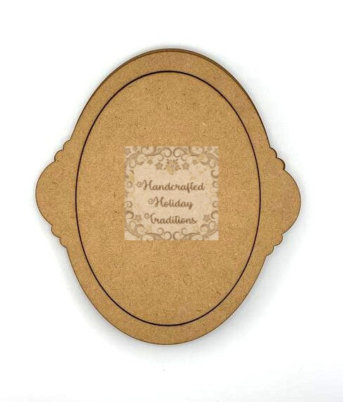 Laser Cut, MDF, Vintage Style Christmas, Pendant, Ornament, Base, Blank Overlay Frame 3 pc, Decoupage, Mixed Media, Crafts