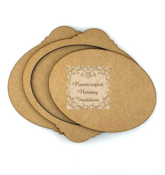 Laser Cut, MDF, Vintage Style Christmas, Pendant, Ornament, Base, Blank Overlay Frame 3 pc, Decoupage, Mixed Media, Crafts