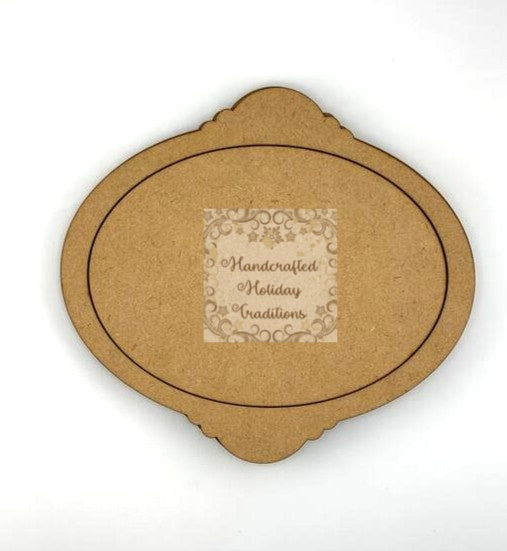 Laser Cut, MDF, Vintage Style Christmas, Pendant, Ornament, Base, Blank Overlay Frame 3 pc, Decoupage, Mixed Media, Crafts