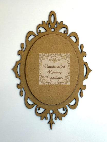 Laser Cut MDF, Vintage Style, Christmas, Pendant, Ornament, Base, Blank, Overlay, Decoupage, Mixed Media, Crafts, Circle, Oval Options Handcrafted Holiday Traditions